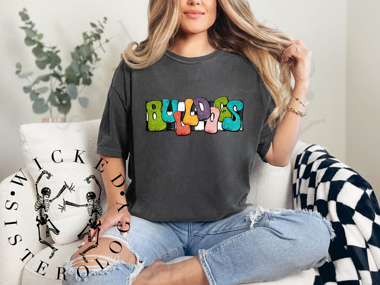 Bulldogs Colorful Glitter