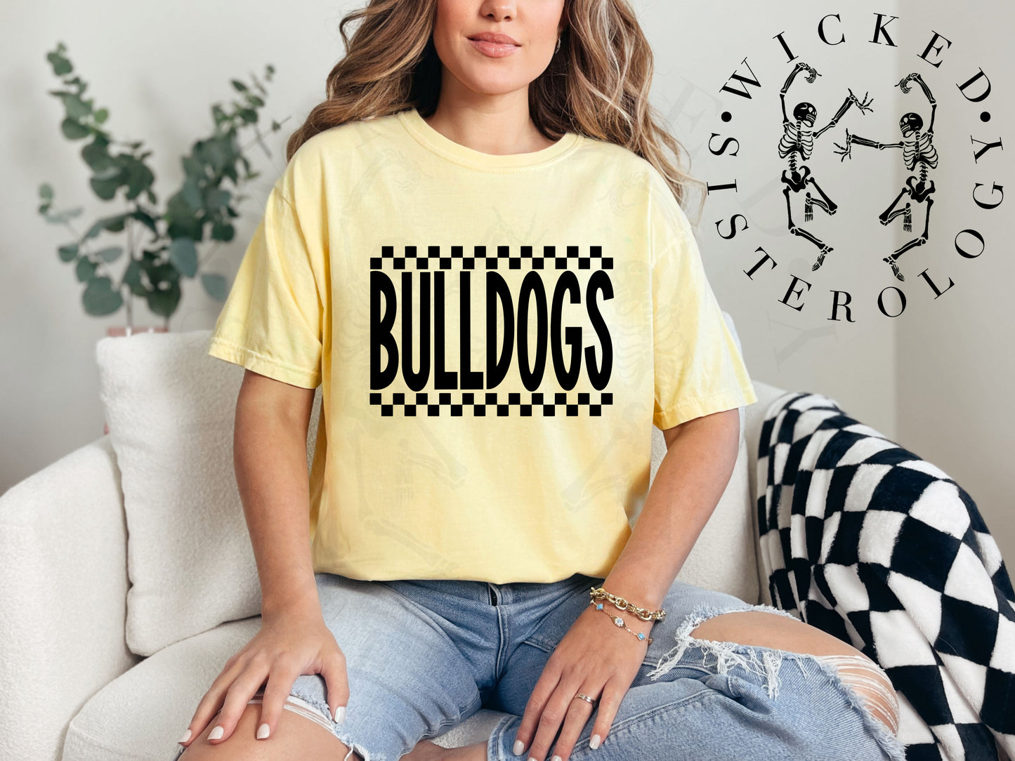 Bulldogs Top Bottom Checkered