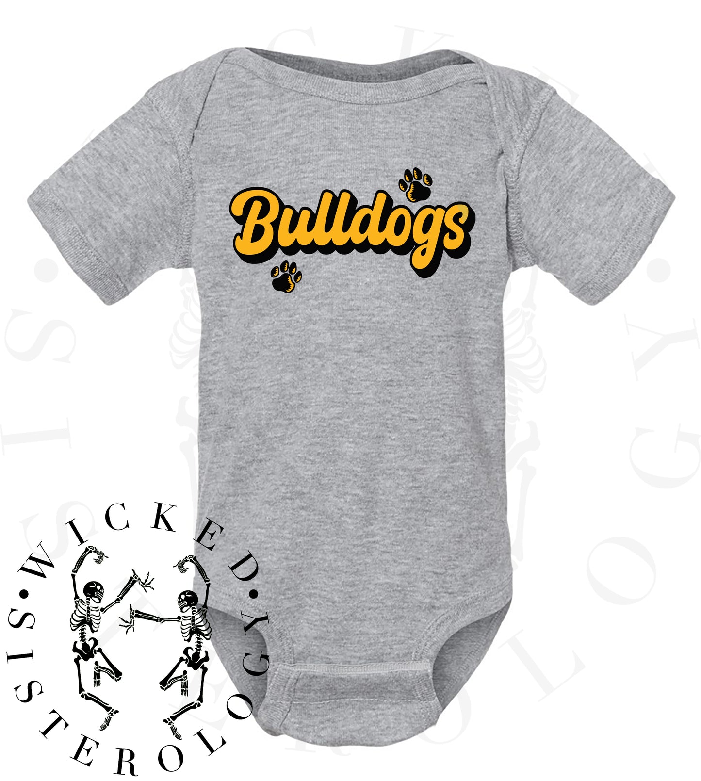 Bulldogs Cursive Onesie