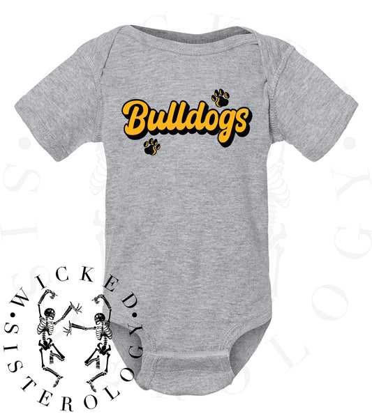 Bulldogs Cursive Onesie