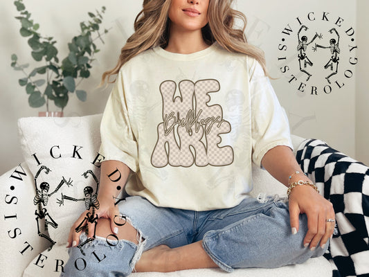 We Are Bulldogs Checkered Bow